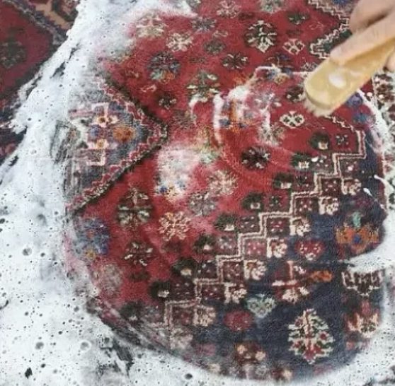 Lavage à la main, mousse végétale